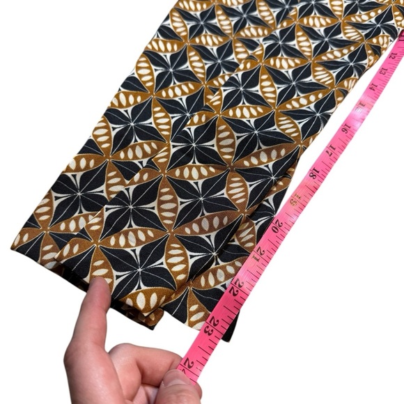 🧡✨Zara Geometric Wide Leg Pants Brown Blue High Waist Sz S✨ - Picture 6 of 6